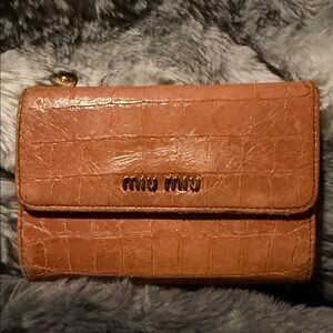 Vintage Miu Miu Croc Embossed Wallet